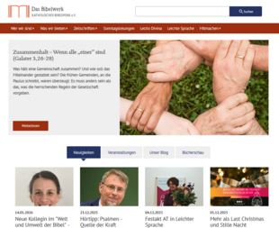 Ein Screenshot der Homepage des Bibelwerks